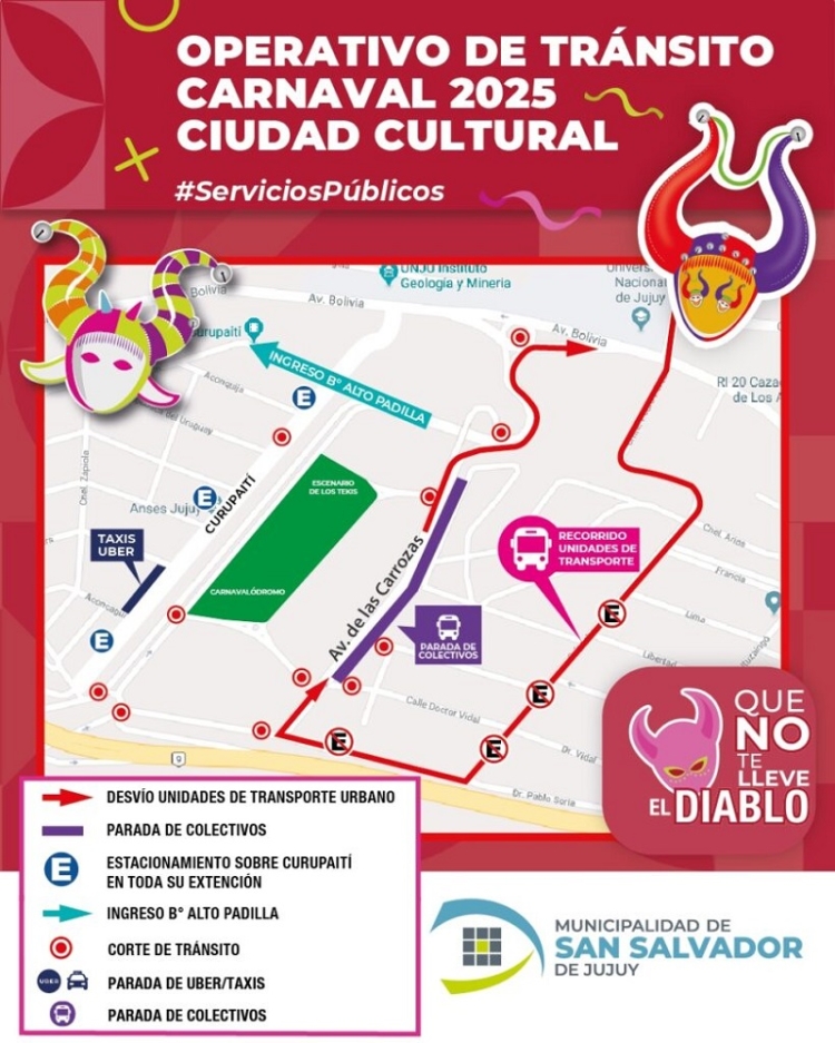 Medidas de tr&aacute;nsito en Ciudad Cultural durante el Carnaval
