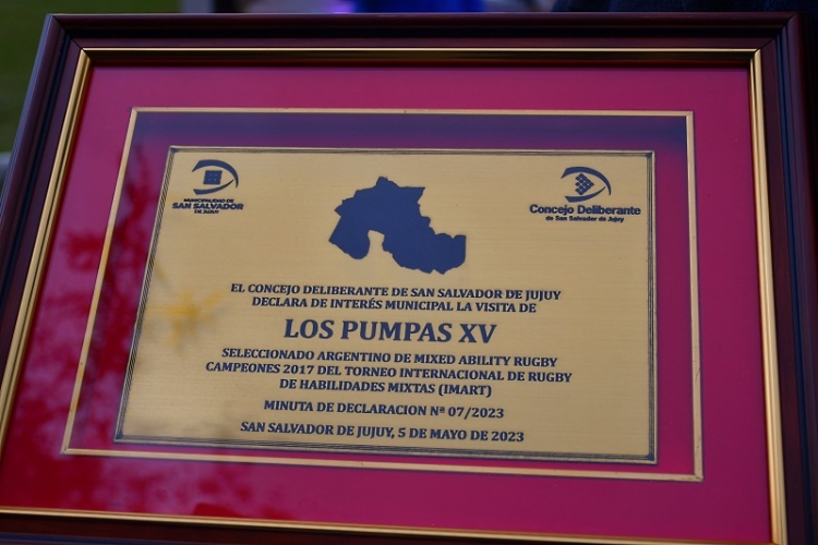 Concejales entregaron el dispositivo legal que declar&oacute; de inter&eacute;s municipal la visita de los pumpas xv