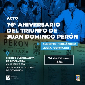 El Presidente participar&aacute; del acto por el 76&deg; aniversario del primer triunfo de Per&oacute;n