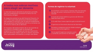 Jujuy afirma su solidaridad en la donaci&oacute;n de &oacute;rganos