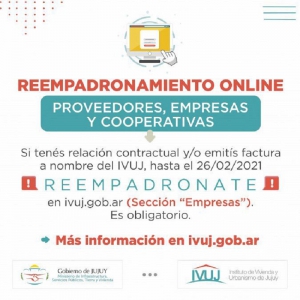 IVUJ: hasta el 26 de febrero se extendi&oacute; el reempadronamiento de empresas y proveedores