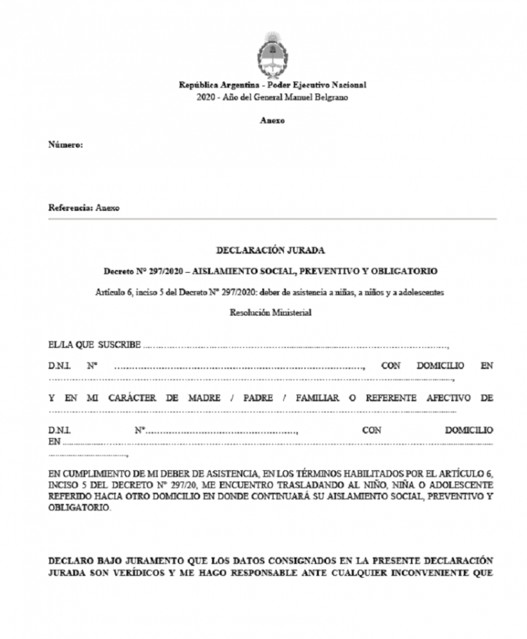 Informaci&oacute;n sobre medidas para el traslado de ni&ntilde;os, ni&ntilde;as y adolescentes