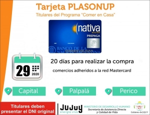 Acreditaron Tarjeta Plasonup para titulares de Capital, Palpal&aacute; y Perico