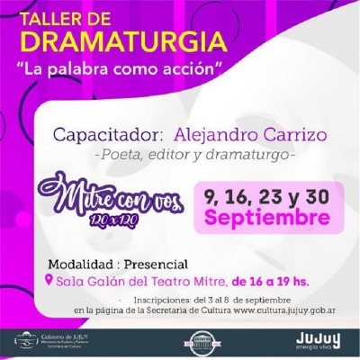 Mitre con Vos. Dictar&aacute;n formaciones sobre Dramaturgia, Dise&ntilde;o y Audio