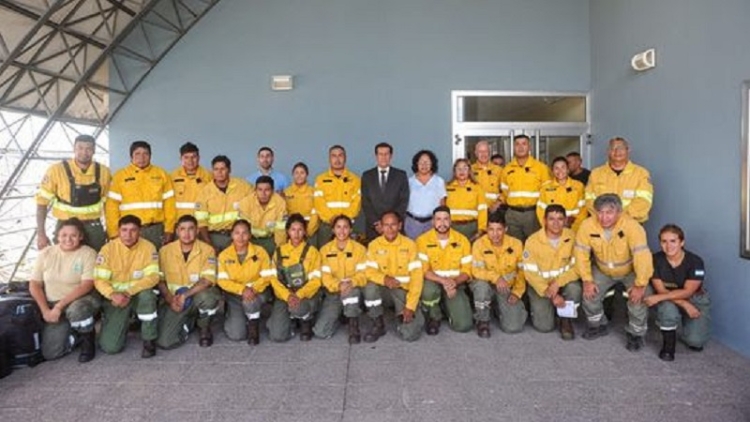 Sadir salud&oacute; al segundo grupo de brigadistas que combatir&aacute;n el fuego en el Parque Nacional Lan&iacute;n