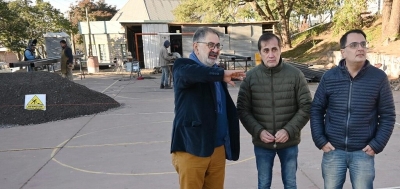 El intendente Jorge supervis&oacute; el avance de obra del nuevo multiespacio de barrio Chijra