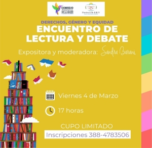 Consejo de la Mujer. Ciclo de Lectura "Derechos, G&eacute;nero y Equidad"