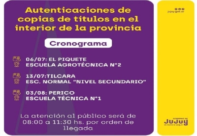 Realizar&aacute;n autenticaciones de copias de t&iacute;tulos en el interior de la provincia