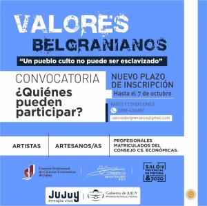 Extienden la inscripci&oacute;n para sal&oacute;n provincial &ldquo;Valores Belgranianos&rdquo;