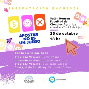 Chaher, Alonso y Snopek presentar&aacute;n importante informe sobre ludopat&iacute;a infantil