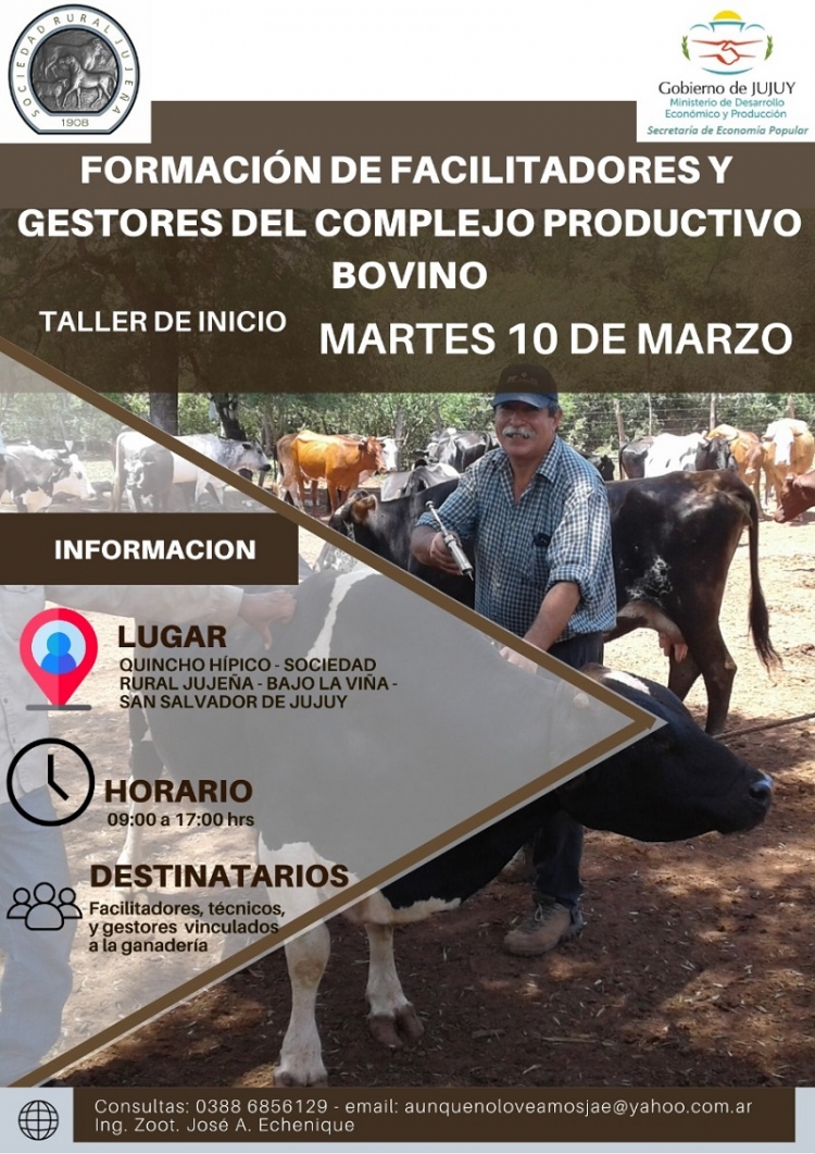Formaci&oacute;n de facilitadores y gestores del complejo productivo bovino