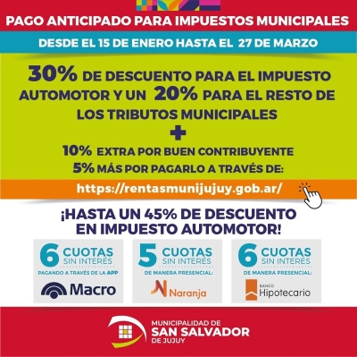Importantes descuentos de los impuestos municipales por el Plan de Pago Anticipado 2024