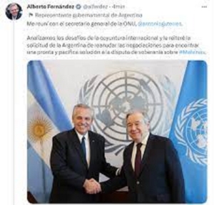 El Presidente le pide a la ONU reanudar las negociaciones por Malvinas