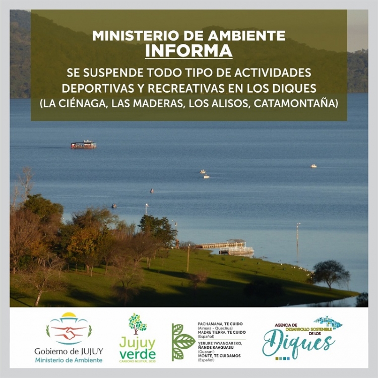 Suspenden actividades deportivas y recreativas en Los Diques