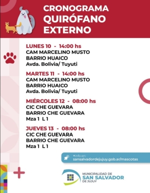 Zoonosis acerca el Quir&oacute;fano Externo a los barrios Huaico y Che Guevara