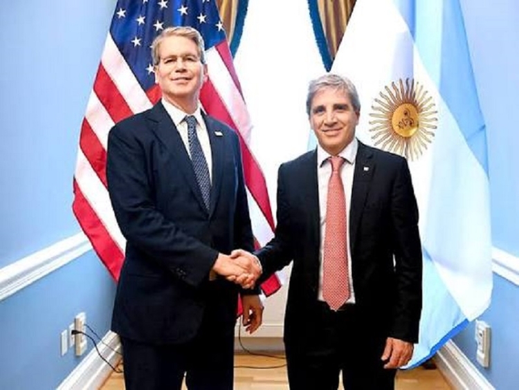 Caputo se reuni&oacute; con Bessent, quien elogi&oacute; el programa econ&oacute;mico, y trabajaron en una agenda com&uacute;n