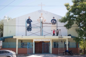 El municipio de palpal&aacute; restaur&oacute; el mural de la capilla y don&oacute; dos bustos de los santos arnoldo y jos&eacute;