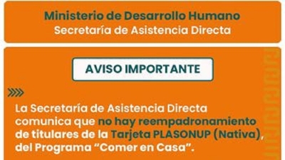 No hay convocatoria de reempadronamiento para la Tarjeta Plasonup