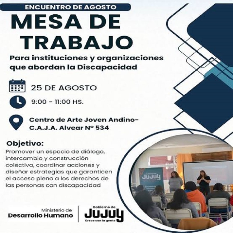 Convocan a instituciones y ONG a una Mesa de Trabajo sobre Discapacidad