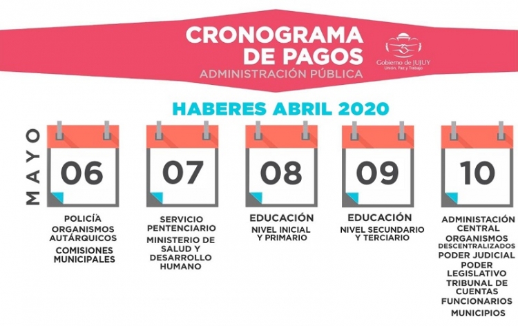 El mi&eacute;rcoles 6 comienza el pago de haberes a trabajadores estatales
