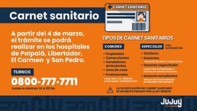 Desde este 4 de marzo, hospitales de Palpal&aacute;, Libertador, El Carmen y San Pedro realizar&aacute;n Carnet Sanitario