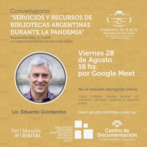 Conversatorio virtual: &ldquo;servicios y recursos de bibliotecas argentinas durante la pandemia&rdquo;